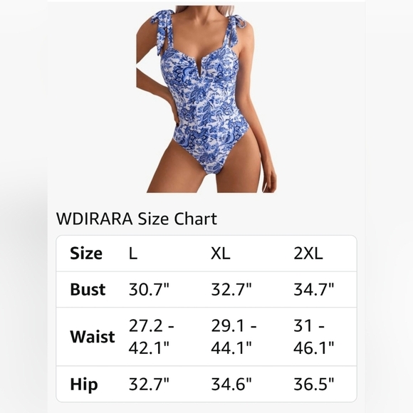 Floral Boho Tie Shoulder Swimsuit #1073 NWOT - Picture 9 of 9